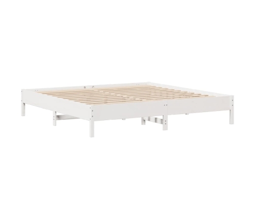 Estructura de cama sin colchón madera maciza blanca 200x200 cm