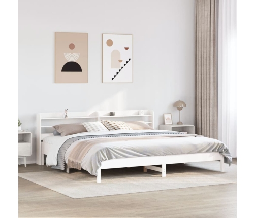 Estructura de cama sin colchón madera maciza blanca 200x200 cm