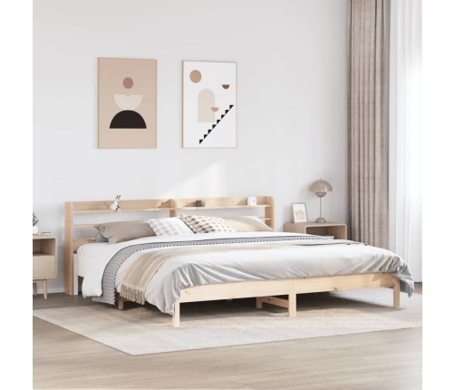 Estructura de cama sin colchón madera maciza de pino 180x200 cm