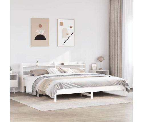 Cama sin colchón madera maciza de pino blanca 180x200 cm