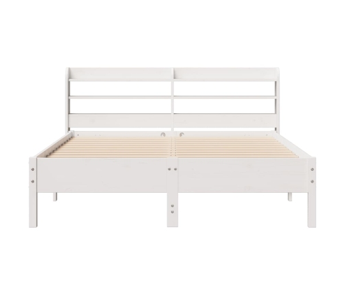 Estructura de cama sin colchón madera de pino blanca 150x200 cm