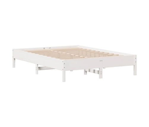 Estructura de cama sin colchón madera de pino blanca 150x200 cm