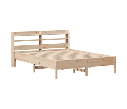 Estructura de cama sin colchón madera de pino blanca 140x200 cm