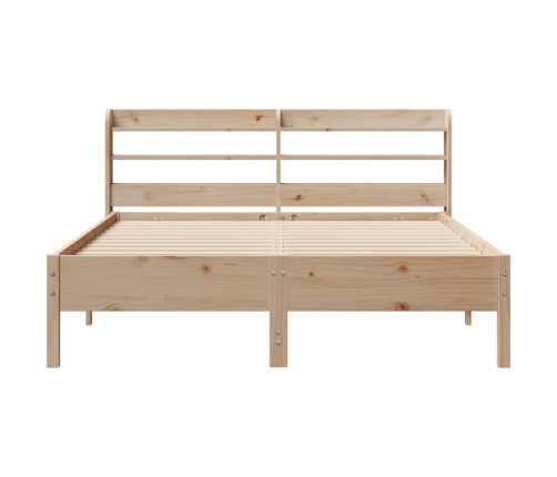 Estructura de cama sin colchón madera de pino blanca 140x200 cm