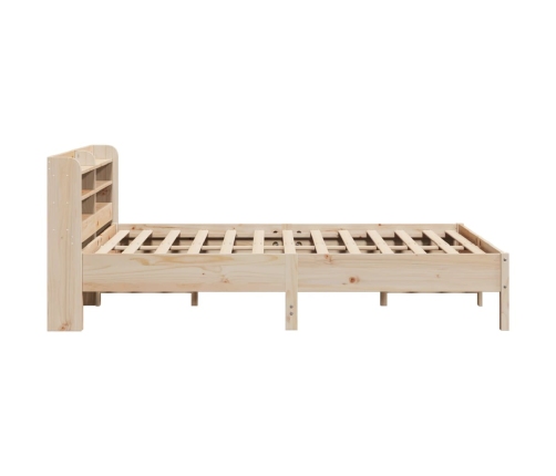 Estructura de cama sin colchón madera de pino blanca 140x200 cm