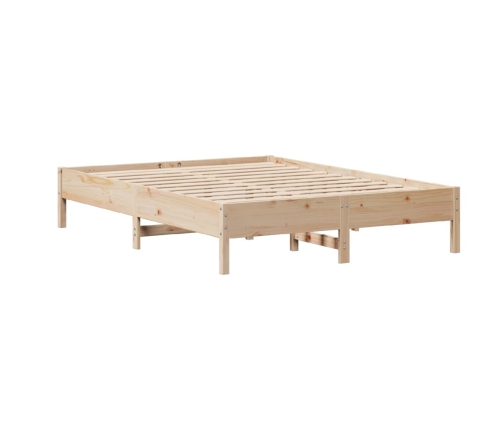 Estructura de cama sin colchón madera de pino blanca 140x200 cm