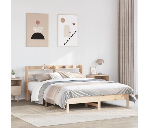 Estructura de cama sin colchón madera de pino blanca 140x200 cm