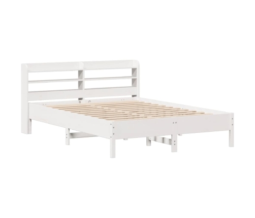 Estructura de cama sin colchón madera de pino blanca 140x200 cm