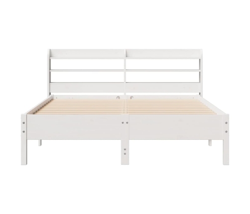 Estructura de cama sin colchón madera de pino blanca 140x200 cm