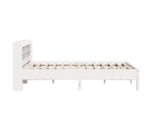 Estructura de cama sin colchón madera de pino blanca 140x200 cm
