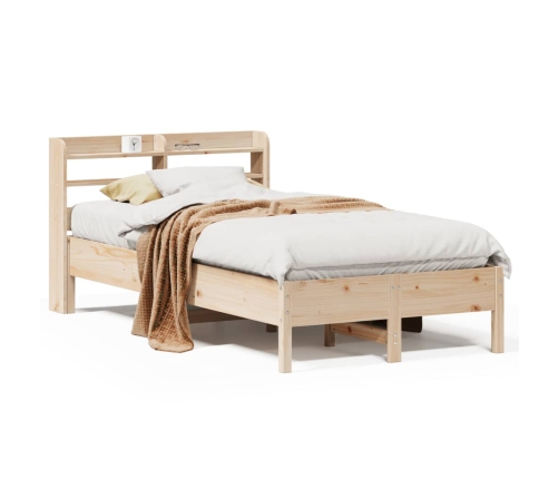 Estructura de cama sin colchón madera maciza de pino 100x200 cm