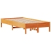 Cama sin colchón madera maciza de pino marrón cera 100x200 cm