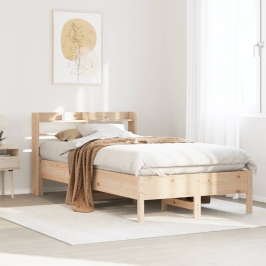 Estructura de cama sin colchón madera maciza de pino 90x200 cm
