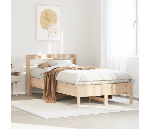 Estructura de cama sin colchón madera maciza de pino 90x200 cm