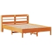 Estructura de cama sin colchón madera maciza marrón 135x190 cm