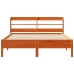 Estructura de cama sin colchón madera maciza marrón 135x190 cm