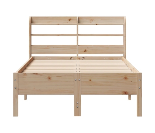 Estructura de cama sin colchón madera maciza de pino 120x190 cm