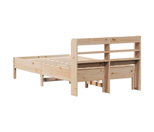 Estructura de cama sin colchón madera maciza de pino 120x190 cm