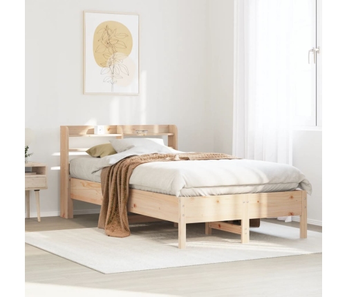 Estructura de cama sin colchón madera maciza de pino 120x190 cm