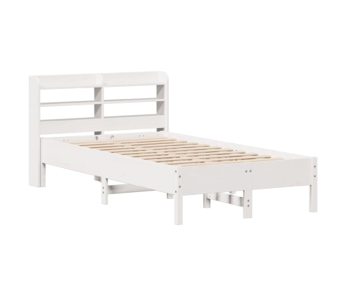 Estructura de cama sin colchón madera maciza blanca 120x190 cm