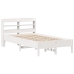 Estructura de cama sin colchón madera maciza blanca 120x190 cm