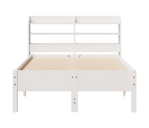 Estructura de cama sin colchón madera maciza blanca 120x190 cm