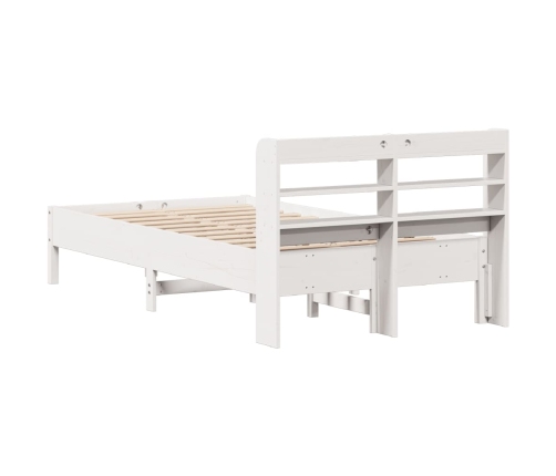 Estructura de cama sin colchón madera maciza blanca 120x190 cm