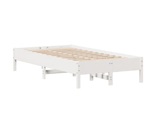 Estructura de cama sin colchón madera maciza blanca 120x190 cm