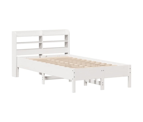 Estructura de cama sin colchón madera maciza blanca 75x190 cm