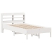 Estructura de cama sin colchón madera maciza blanca 75x190 cm