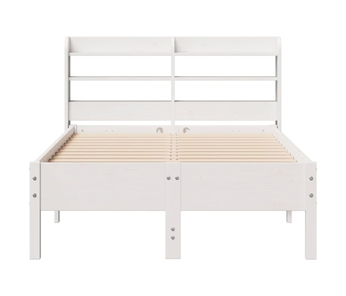 Estructura de cama sin colchón madera maciza blanca 75x190 cm