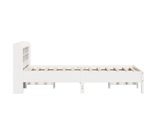 Estructura de cama sin colchón madera maciza blanca 75x190 cm