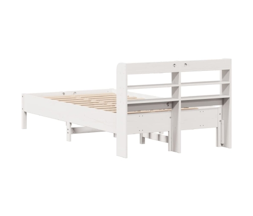 Estructura de cama sin colchón madera maciza blanca 75x190 cm