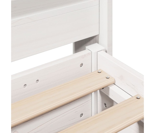 Estructura de cama sin colchón madera maciza blanca 75x190 cm
