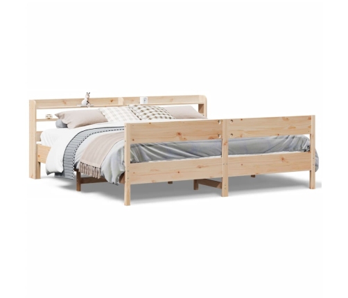 Estructura de cama sin colchón madera maciza de pino 180x200 cm