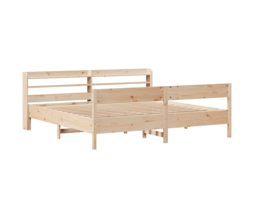 Estructura de cama sin colchón madera maciza de pino 180x200 cm