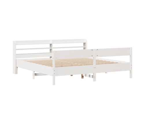 Cama sin colchón madera maciza de pino blanca 180x200 cm