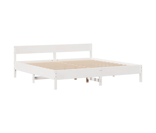 Cama sin colchón madera maciza de pino blanca 180x200 cm