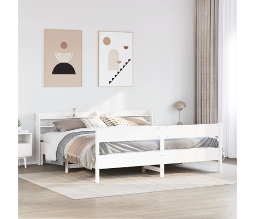 Cama sin colchón madera maciza de pino blanca 180x200 cm