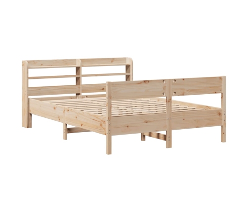 Estructura de cama sin colchón madera maciza de pino 160x200 cm