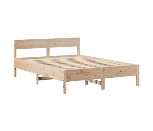 Estructura de cama sin colchón madera maciza de pino 160x200 cm