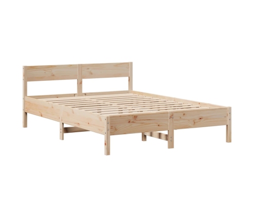 Estructura de cama sin colchón madera de pino maciza 120x200 cm