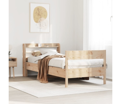Estructura de cama sin colchón madera maciza de pino 100x200 cm
