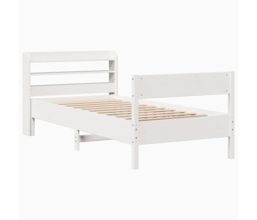 Estructura de cama sin colchón madera de pino blanca 90x200 cm