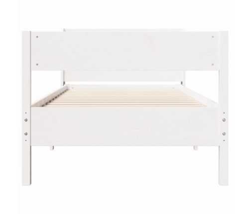 Estructura de cama sin colchón madera de pino blanca 90x200 cm