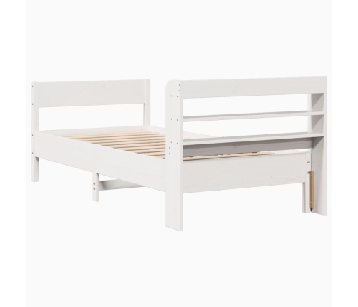 Estructura de cama sin colchón madera de pino blanca 90x200 cm