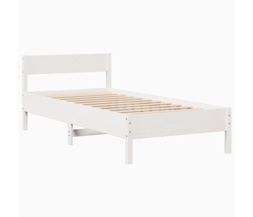 Estructura de cama sin colchón madera de pino blanca 90x200 cm