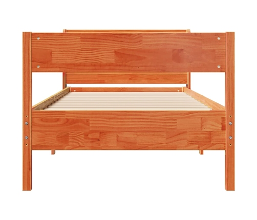 Estructura de cama sin colchón madera de pino marrón 90x200 cm