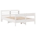 Estructura de cama sin colchón madera de pino blanca 140x190 cm