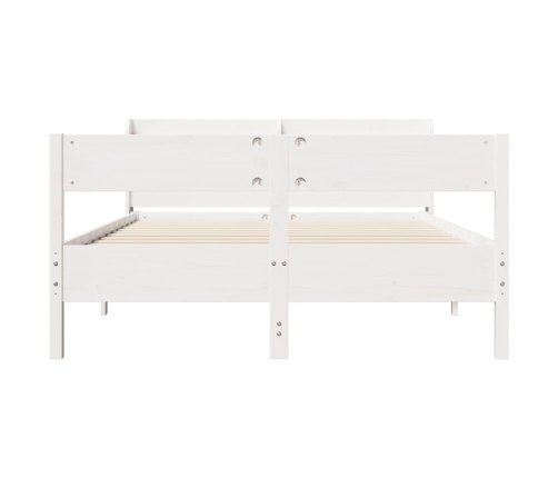 Estructura de cama sin colchón madera de pino blanca 140x190 cm